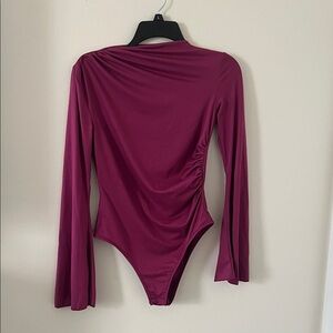 Chic Long Sleeve Plum Bodysuit